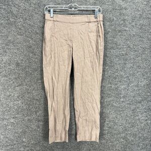New J. Jill Pants Women PXS Petite Beige Mid Rise Flat Front Linen Stretch